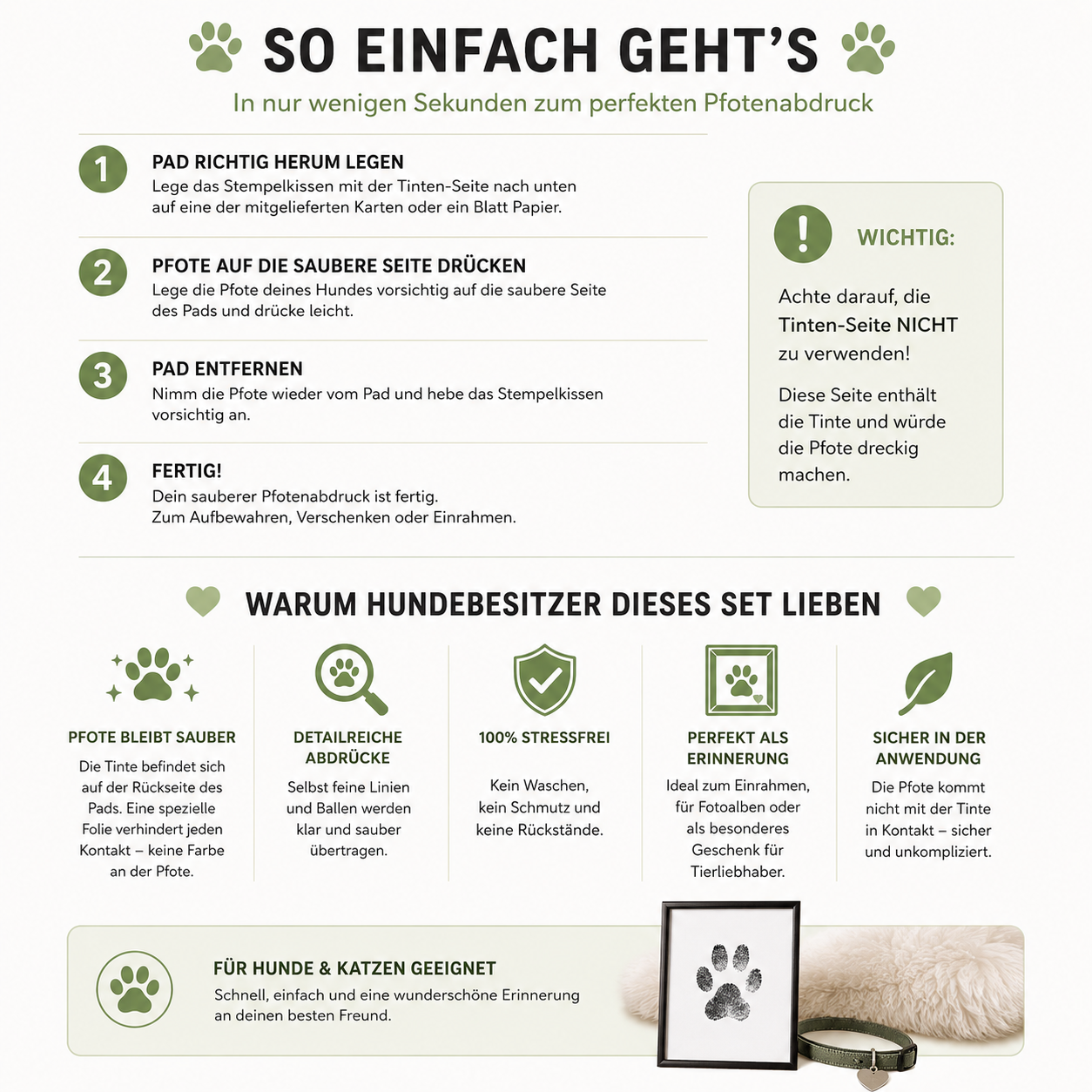 Pfotenabdruck-Set – Die Erinnerung fürs Leben